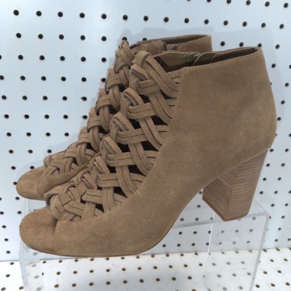 Michael Kors | Brown Shoes | Women Logo Suede Woven Mid Block Stack Heel Sandal